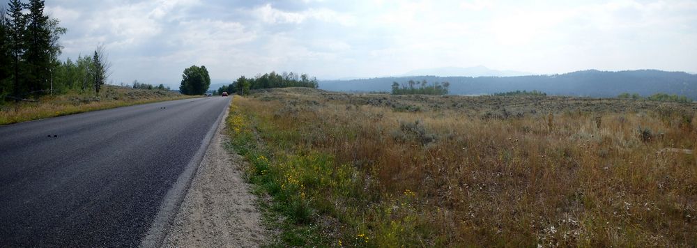 GDMBR: A glimpse of the next mountain range, the Bridger Tetons.